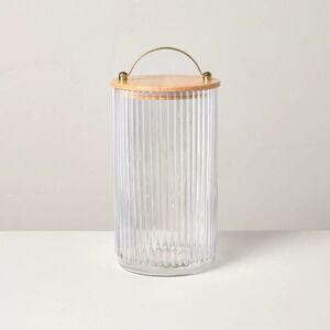 64oz Fluted Glass Storage Canister with Wood Lid - Hearth & Hand Magnolia Target